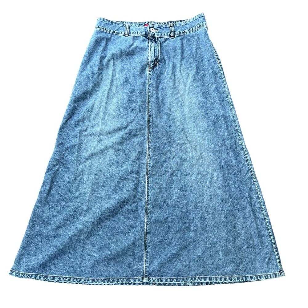Vtg Y2K Zana Di Denim Maxi Skirt 33" Blue Jean 100% Cotton No Pockets Modest‎